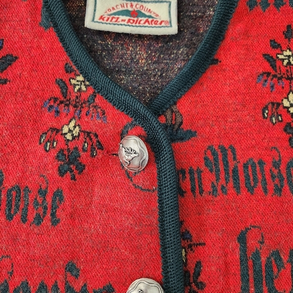 KITZ-PICHLER Vintage 100% Wool Austrian women's Sweater Cardigan Medium - Picture 8 of 16